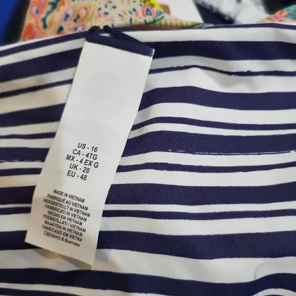 La Blanca Apulia Reversible Bikini Bottoms Indigo NWOT sz 16 blue/white - Picture 6 of 6